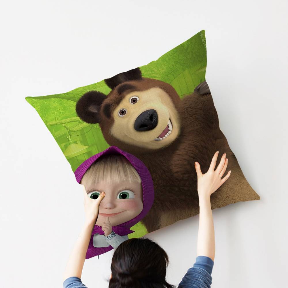 MMasha And BBears Personalized picture text home decorative pillows Household Gifts 45x45cm