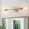 Chende Brass Wall Light, Retro Two-Light Wall Lamp, E26 Gold, for Bathrooms, Bathroom Mirrors, and Rooms, "Wall-2Light-Gold-JP"