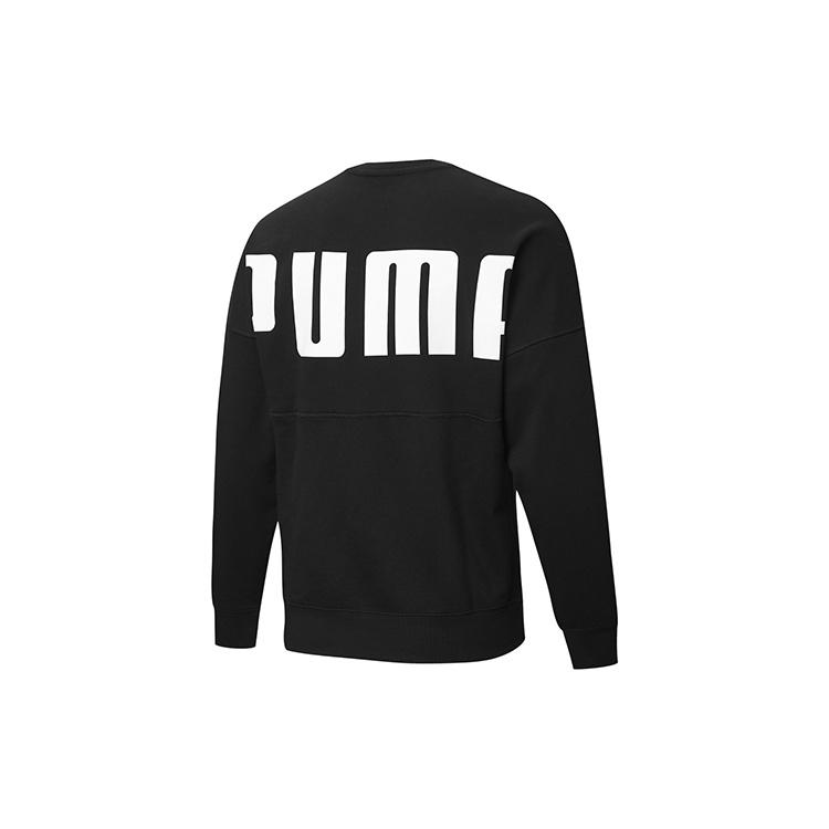 PUMA Unisex Printing Round-Neck Sweatshirt Black Men's 530692-01