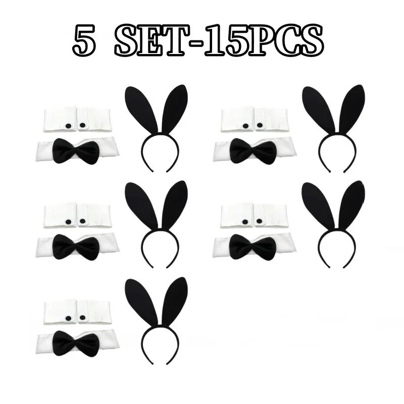 Черные ушки кролика ободок для пасхального кролика косплей костюм на Хэллоуин реквизит кролика Playboy набор ободков для вечеринок