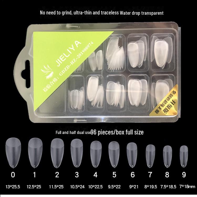 Ультратонкие матовые овальные патчи для ногтей — двойного назначения, цельные и половинчатые (96 шт.)