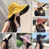 UV Protection Summer Sun Cap Empty Top Sunscreen Bucket Hat Lightweight Large Visor Sun Hat  Women
