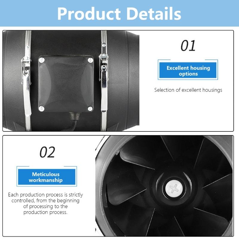 6" Plastic Ventilation Exhaust Fan Compact 150mm Plastic Ventilator Fan Simple Install for Improved Home Air Quality