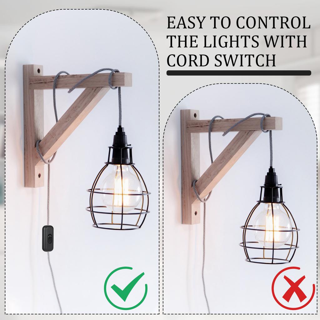 Lightweight And Durable Switch AC Inline For Table Desk Lamp Table Lamp Rocker Cord