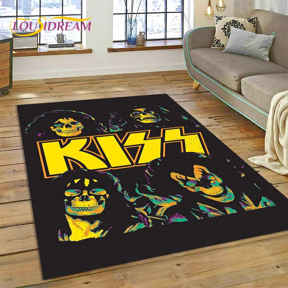 Новый Ковер Рок-группы Kiss Heavy Metal для Гостиной, Спальни, Домашнего Декора, Нескользящий Коврик для Пола, Декор для Дивана, Придверный Коврик
