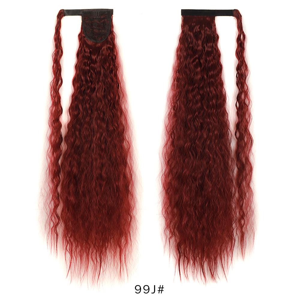 Jeedou Ponytails Extension 34inch Extra Long Bohemia Style Kinky Curly Synthetic Ponytail Hair Afro Fluffy Hairpiece Daily Use