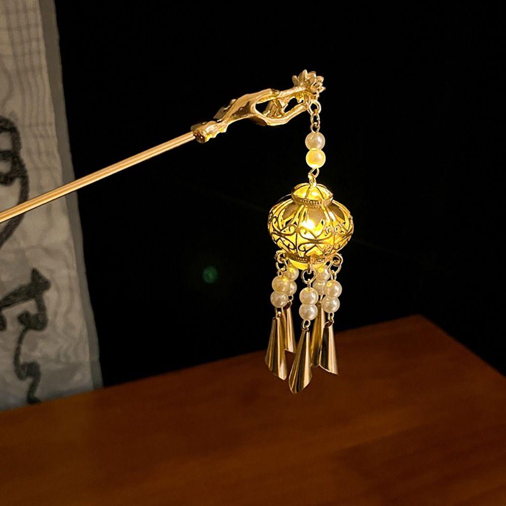 1 шт., палочка для волос в древнем стиле, вставка для волос в китайском стиле, высококачественная шпилька-фонарь в форме лотоса для женщин