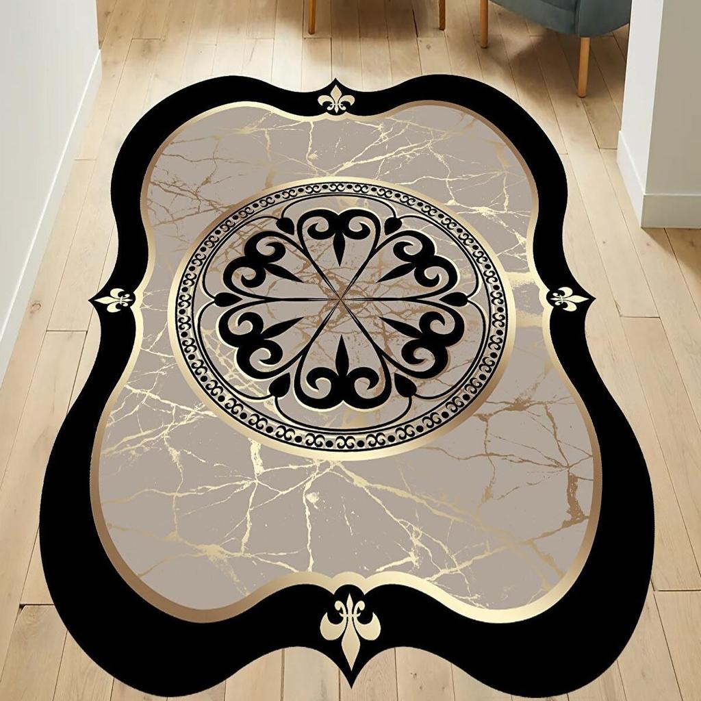 ePeddler Домашний декоративный золотой мраморный узор, цифровая печать, моющаяся нескользящая точечная основа, новое поколение ковров для гостиной, кухни, спальни и напольного коврика