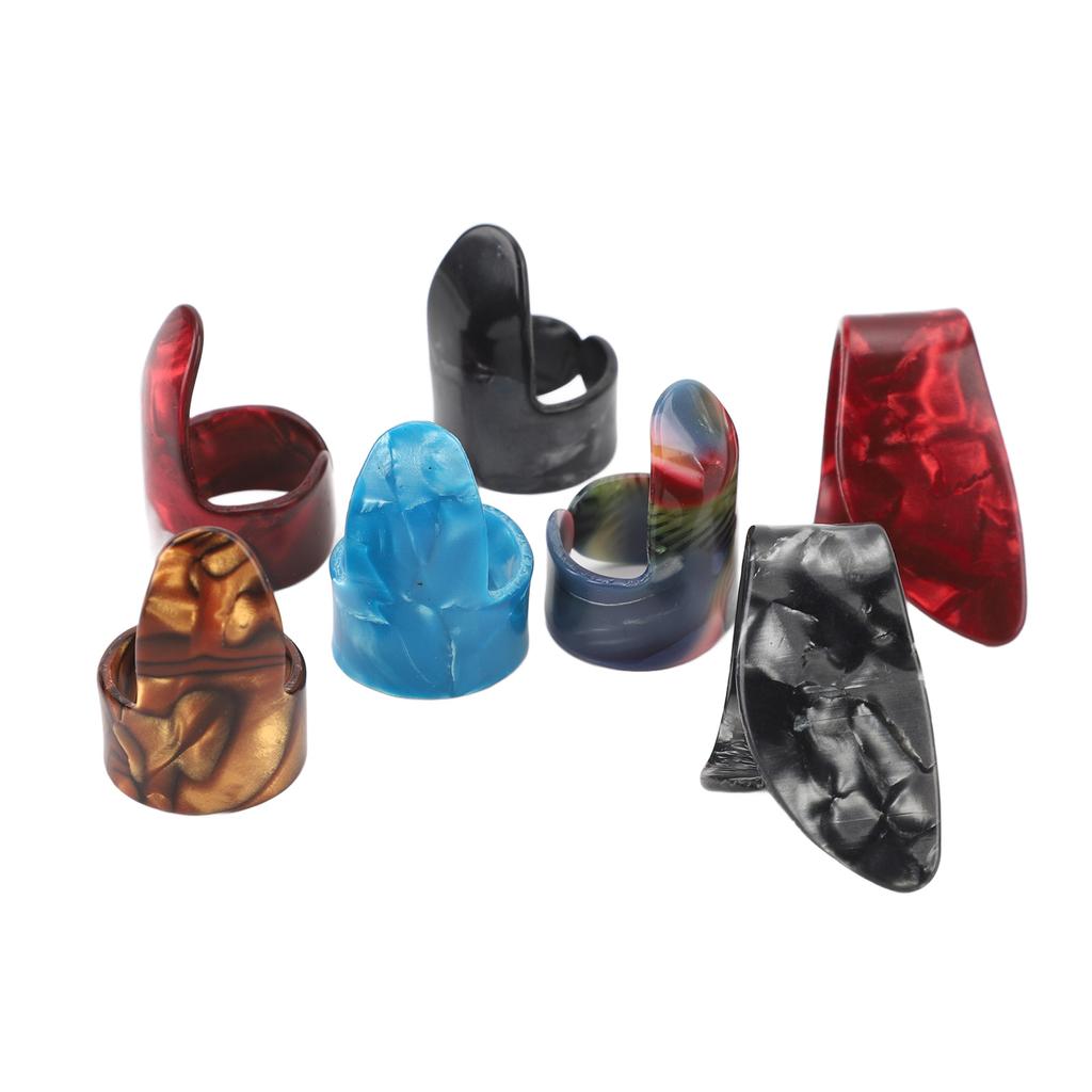 7Pcs Guitar Thumb Picks Celluloid Guitar Bass Parts Adjustable Finger Picks for Guitarists and Music