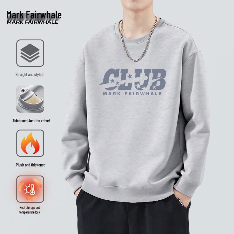 Мужской свитшот Mark Fairwhale в американском стиле, из плотного флиса с начесом
