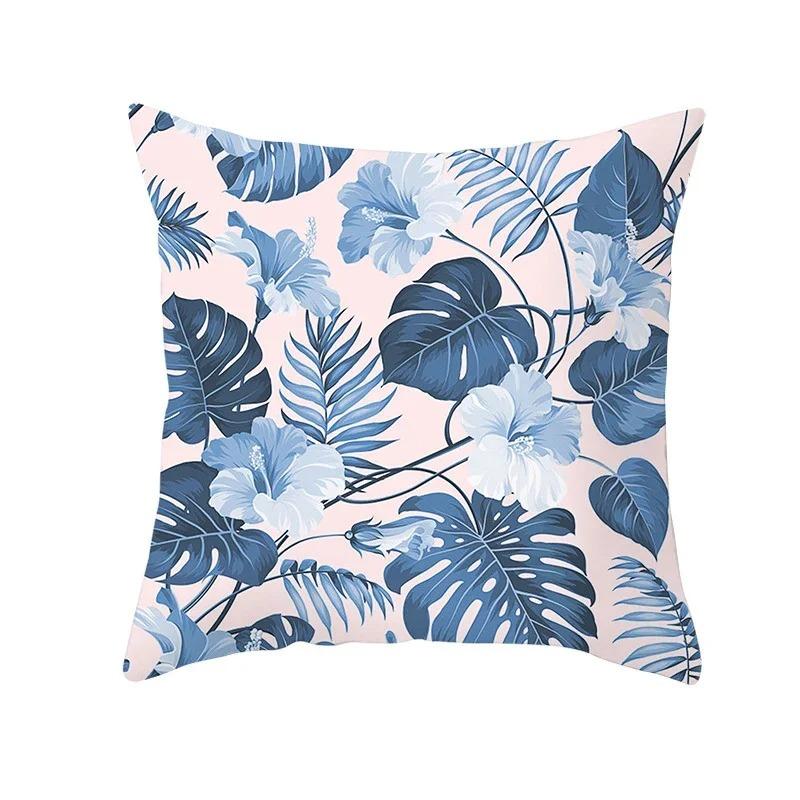 Exotic Plants And Floral Pattern Double-Sided Printed Pillow Cover Short Plush Suitable Living Room Bedrooms Throw Cushion Cover