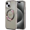 Guess Guhmp15Shfwfck Iphone 15 / 14 / 136.1 Black Hardcase Iml Flowers Wreatch Magsafe