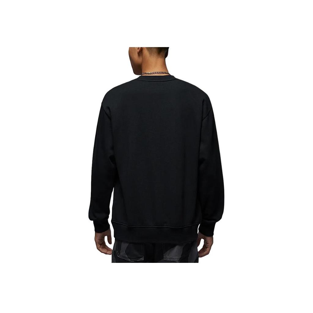 Jordan Essentials FW24 Свитшот с круглым вырезом, спортивным буквенным узором, длинными рукавами, мужской, черный HV9284010