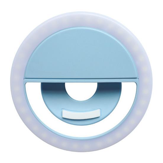 LED Rechargeable Selfie Fill Light Modes Ring Clip-on Round Beauty 3 Light Portable Anti-slip