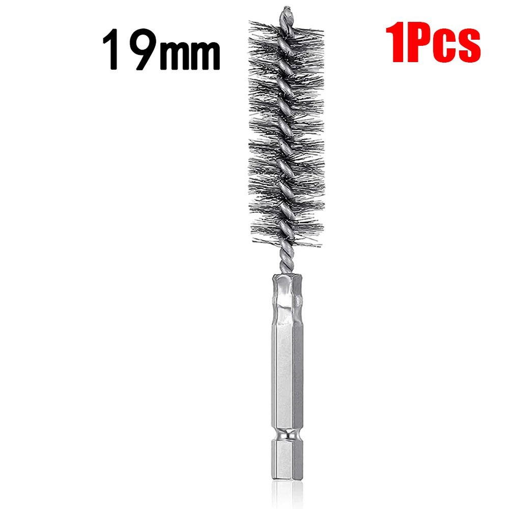 1/6 шт. со стальной щетиной и ручкой, щетка для чистки отверстий из нержавеющей стали для дрели, ударного шуруповерта