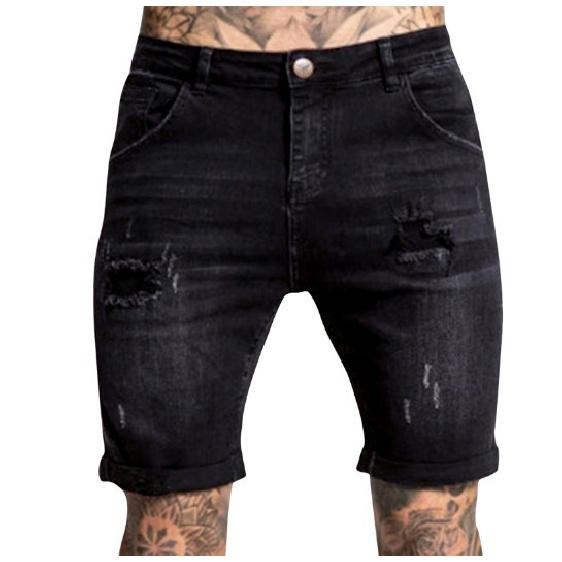 2026 New Fashionable Stretchy Personalized Casual Ripped Jeans Men's Cropped Pants