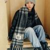 Marieclaire Color Block Check Brush Knit Muffler (MAEDSC03MBK)