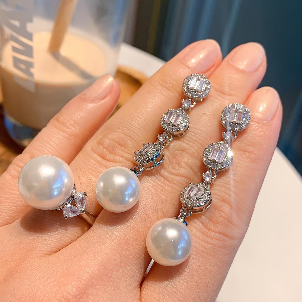 Huamei Jewelry Серьги-гвоздики Жемчуг Простые Французский Ретро Легкая Роскошь Высококачественные Женские