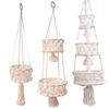 Hanging Basket Exquisite Hollow Woven Cotton Rope Handmade Storage Flowerpot Net Plant Hanger for Home