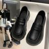 Women's 2025 British Style Thick-Soled Loafers: Versatile Height-Enhancing JK College Leather Shoes for Spring & Autumn