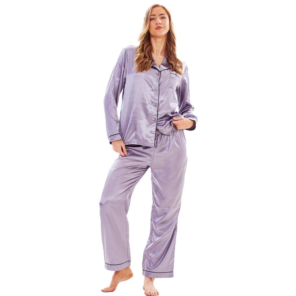 Keanu Womens/Ladies Satin Long Pyjama Set