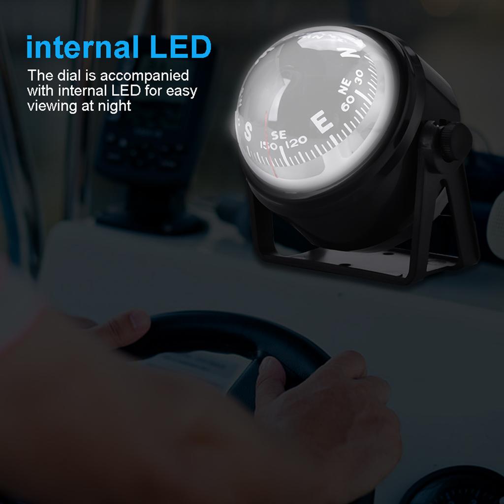 Уличный высокоточный светодиодный автомобильный лодочный морской военный цифровой магнитный компас