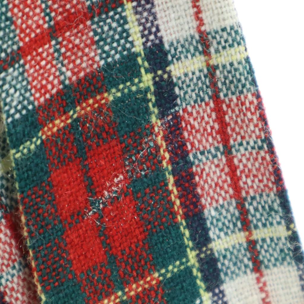 Винтажная шерстяная рубашка с длинным рукавом в клетку 50-х годов S Красная Мужская Б/У