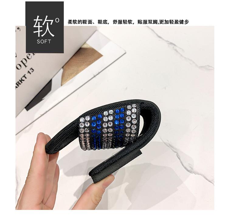 Роскошные дизайнерские блестящие хрустальные тапочки, женские шлепанцы на плоском каблуке, уличные шлепанцы, летняя обувь, блестящие сандалии с открытым носком, блестящие шлепанцы