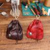 С брелоком подвесной мешок денег ювелирные изделия кошелек шнурок подлинный кожаный кошелек для монет мужской