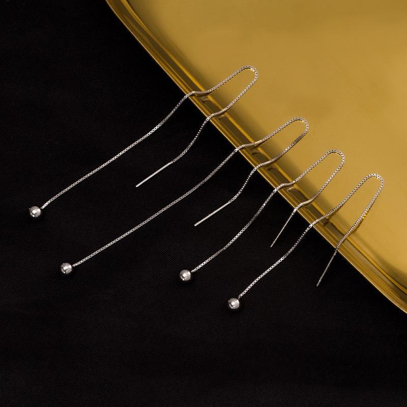 Серьги из серебряного бисера Banyan Tree S925 2022: Элегантные длинные серьги для более стройного круглого лица. Тенденция