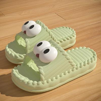 Модные шлепанцы на платформе с большими глазами для женщин, летние, легкие, с мягкой подошвой, облачные шлепанцы, женские, с открытым носком, нескользящие, повседневные, пляжные шлепанцы