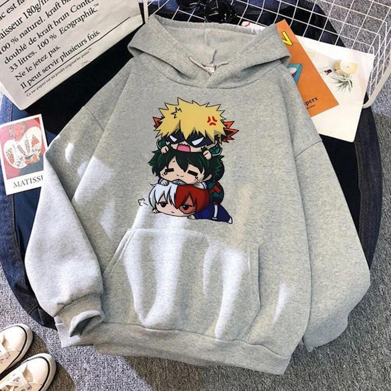 Толстовка с капюшоном в стиле аниме «My Hero Academia» с принтом Deku Bakugou Katsuki Todoroki Shoto, осенне-зимний свитер с капюшоном