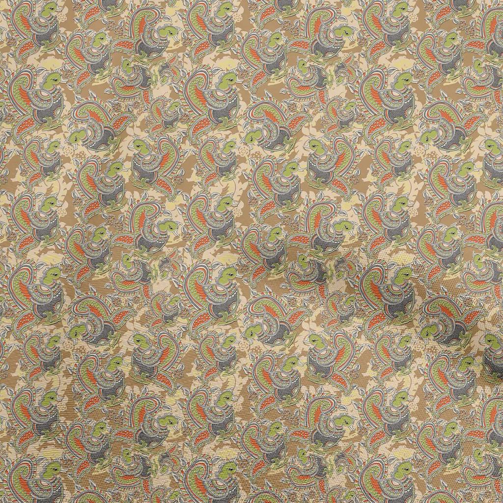 oneOone Cotton Flex Dusty Blue Fabric Kalamkari Sewing Craft Projects Fabric Prints By Yard 40 Inch