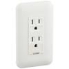 Panasonic Cosmo Series Wide 21 Grounded Double Outlet with Embedded Earth Terminal with Plate White/P WTP113238WP