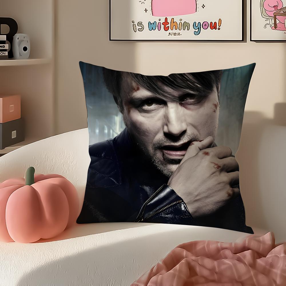 Dark Elegant TV Series HHannibal Cushion Cover Pillowcase Short Plush Invisible zipper Room Sofa Cushion Cover