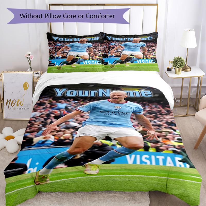 Haaland 153 Customize your name Bedding Set Breathable Duvet Cover with Pillowcases Home Decoration Birthday Gift