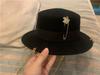 Дизайнерский стиль, Золотая булавка с цветком, шерстяная шляпа Fedoras, женская шляпа для отдыха и праздника Panamjazz