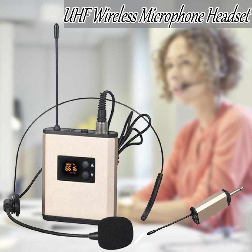UHF Wireless Microphone Headset Mic Wireless Microphone System Loudspeaker Teacher Tour Guide Voice