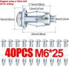 20/40PCS Jack Nuts Screw Petal Screw Anchors Expansion Plugs for Curtain Expansion Clamp Rivet Lock Bolt Jack Nut Bolt Fasteners