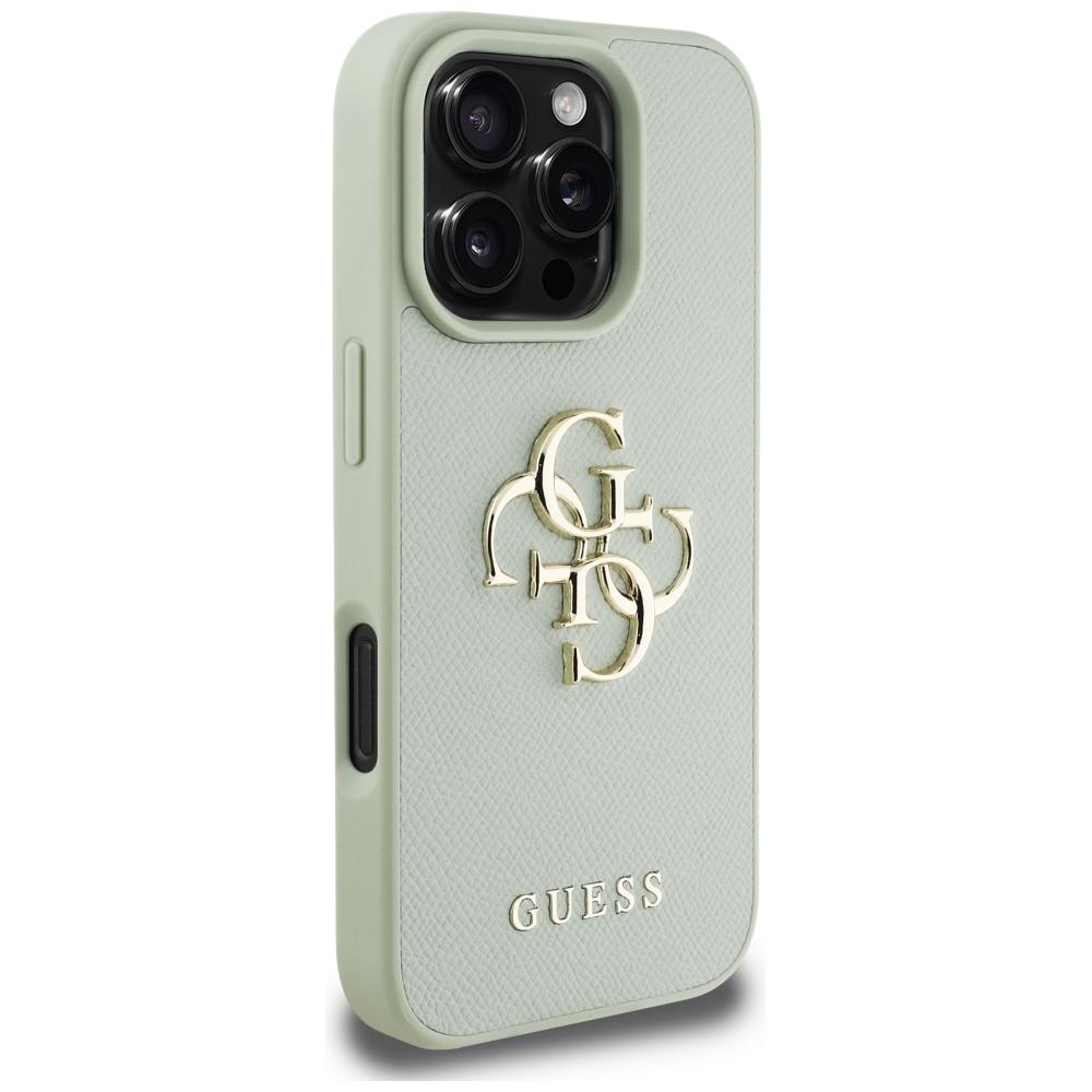 Etui do iPhone 16 Pro Max Guess Grained Big 4G Logo Zielone