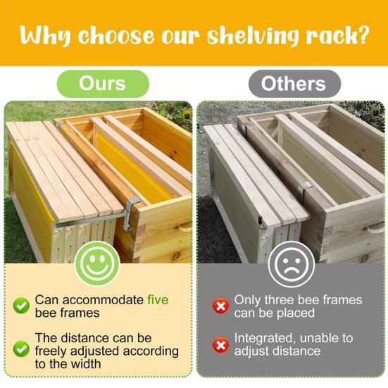 1 Pair Beehive Inspection Bracket Beehive Frame Holder Stainless Steel Beehive Frame Bee Box Stand Beekeeping Support Bracket