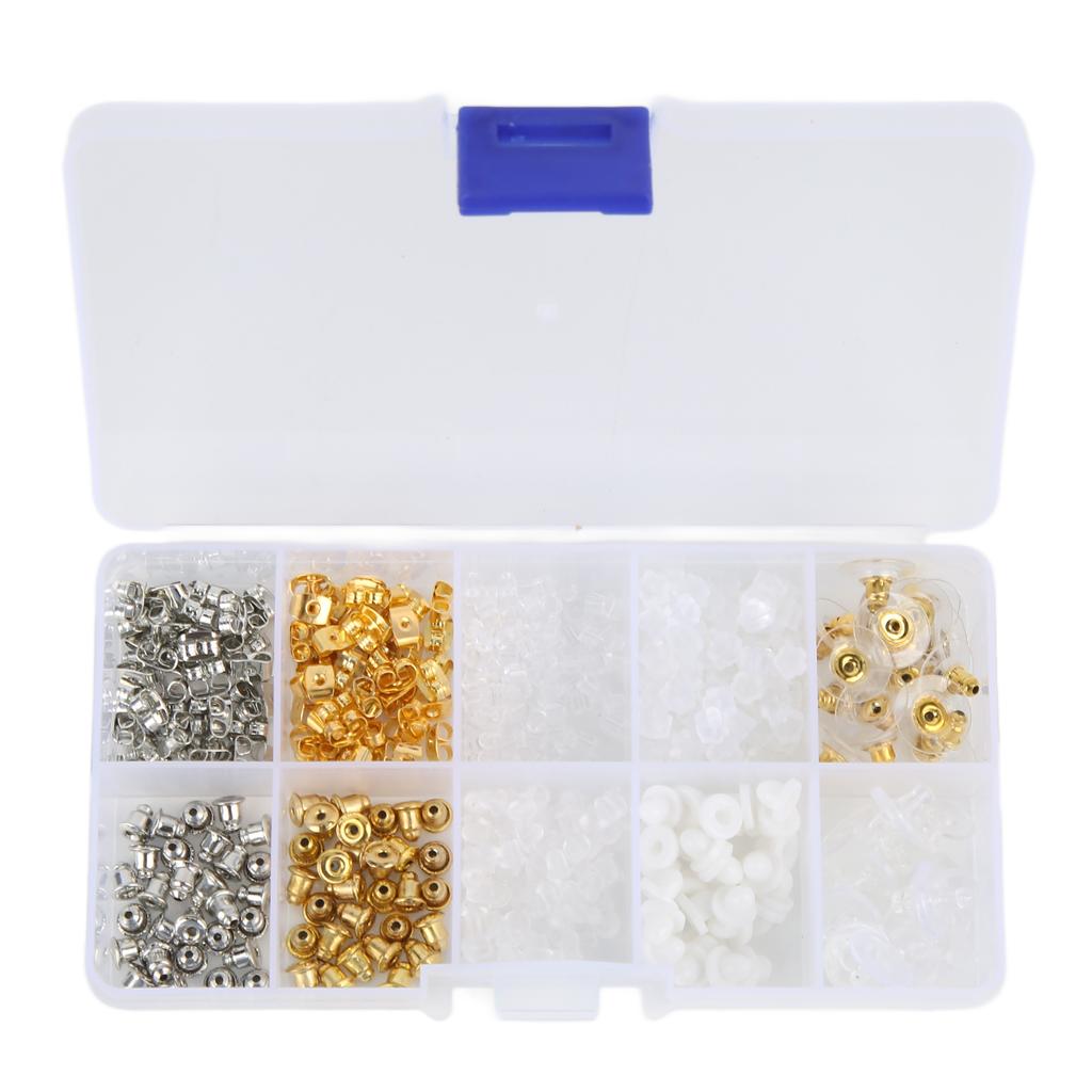 530pcs Earring Backs Alloy Silicone Plastic Material DIY Making Easy Replaceable Jewelry