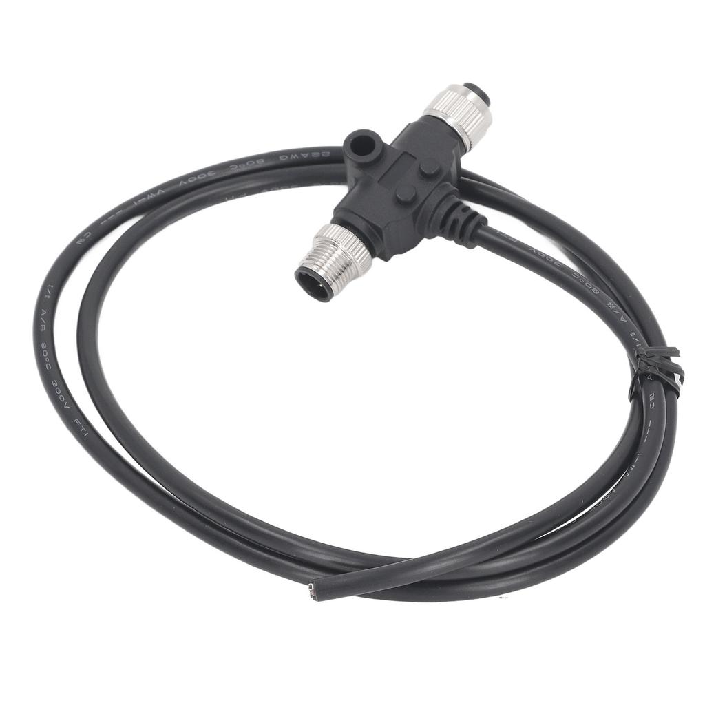 4-контактный разъем M12 с проводом длиной 1 метр IP67 водонепроницаемый T-образный электрический авиационный штекер 4A 250VAC