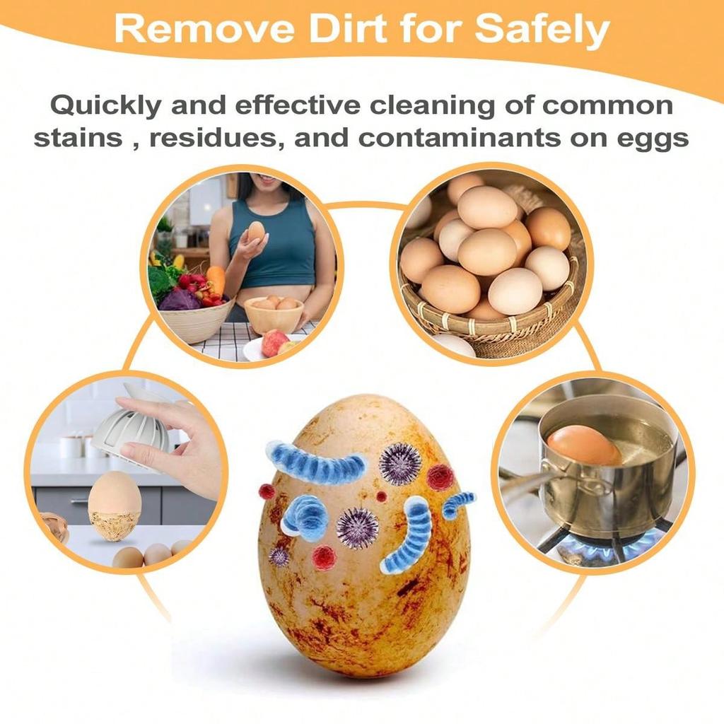 Щетка для мытья яиц Leeseph для свежих яиц, силиконовый инструмент для мытья яиц, многоразовая и простая в очистке щетка для мытья яиц