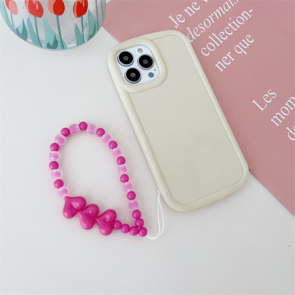 Rose Red Love Beads Phone Strap Anti-lost Phone Wrist Strap Cellphone Lanyard for Woman Girl