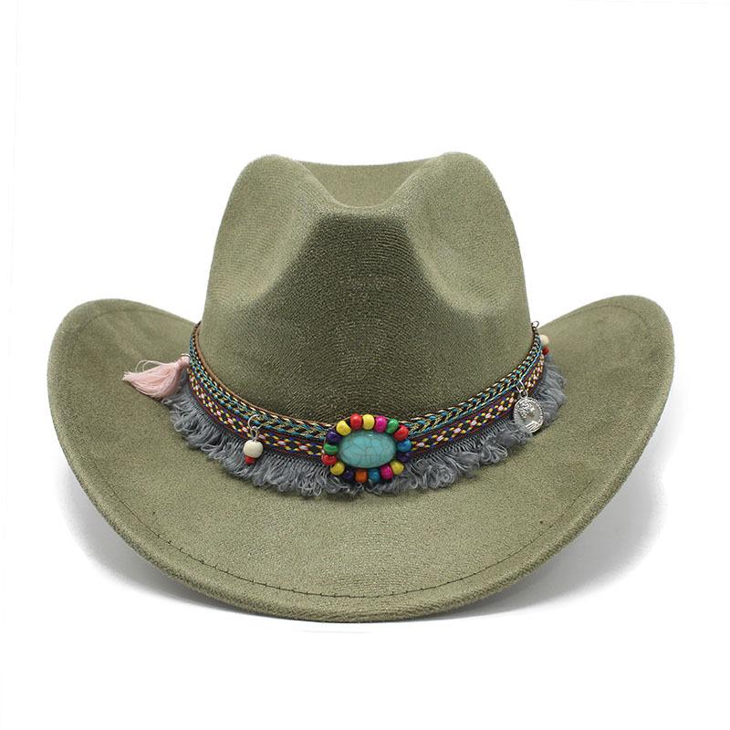 Замшевая шляпа Jazz Hat Western Cowboy Hat Men's British Gentleman's Top Hat Big Brim Outdoor Sun Hat