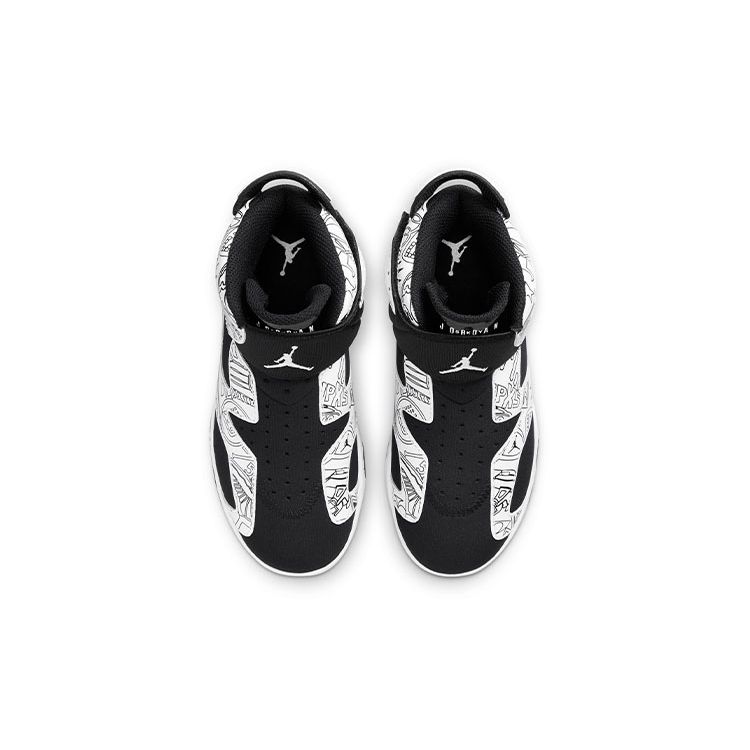 Jordan Air 6 Retro Little Flex SE Удобные Модные Цветные Блоки Высокие Детские Баскетбольные Кроссовки Черно-Белые Граффити Детские кроссовки DC4103-001