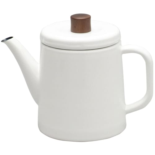 Nodahoro Enamel Kettle, 1.5L, Gas/IH Compatible, Made in Japan, White, PTR-1.5KW