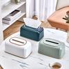 Tissue Holder Large Capacity Built-in Spring Plastic Desktop Tissue Dispenser Case Household Supplies