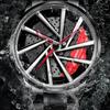 SVJ Brand Wheel Hub Watch Men 360° Rotating Three-dimensional Hollowed Out Car Modification Table Conceptual Luminous Watch